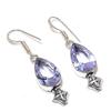 Аметист Драгоценный камень 925 Стерлинговое серебро Подарок Ювелирное изделие Серьга 1,85"