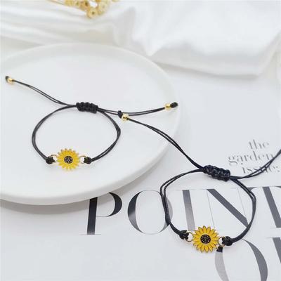 String Love And Friendship Daisy Fashion Jewelry Couple Bracelet Woven Bracelet Sunflower Bracelet