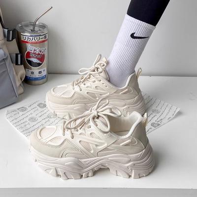 Новые женские новые модные спортивные туфли на платформе женские летние черные повседневные толстые кроссовки женские сетчатые кожаные туфли на платформе