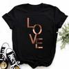 Maycaur 90s Mujaer Clothing Information T-shirt with Geometric Love Print Printed T-shirt for Women's Top