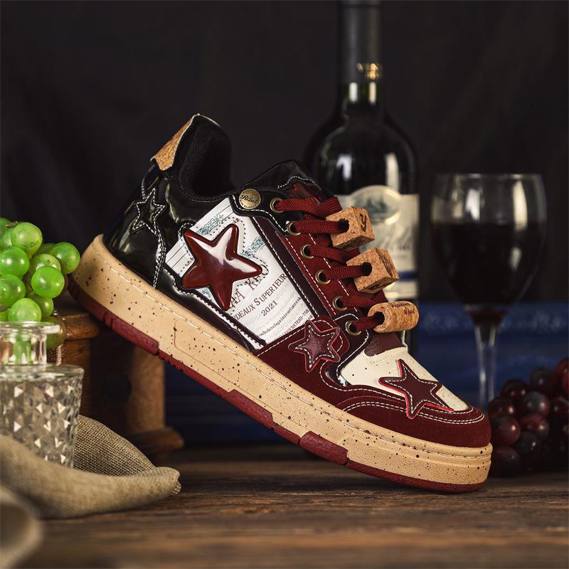 New red wine Longjing star board shoes niche design sports and leisure X