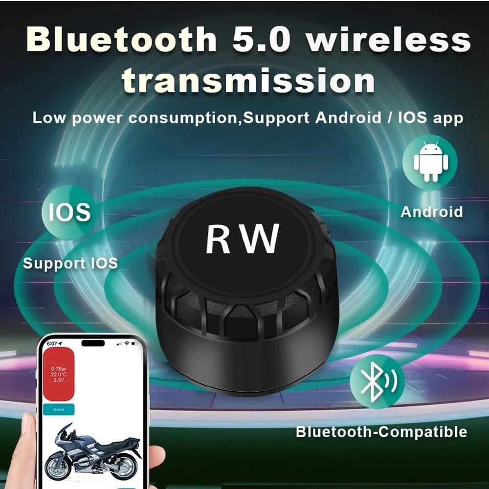 Bluetooth 5.0 Мотоцикл Автомобиль TPMS Давление в шинах Сигнализация Монитор Система Температуры Предупреждение Датчики Водонепроницаемый Поддержка IOS Android