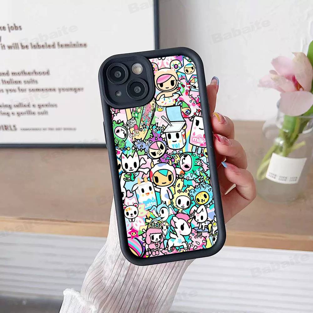 Япония Tokidoki Для IPhone 17 Pro Max 16 15 14 13 12 11 Plus Черный Мягкий Чехол для Телефона