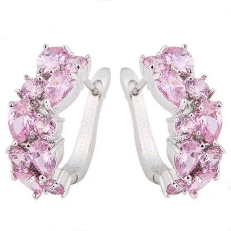 Элегантные прямоугольные серьги-бриллианты нежно-голубого цвета в корейском стиле