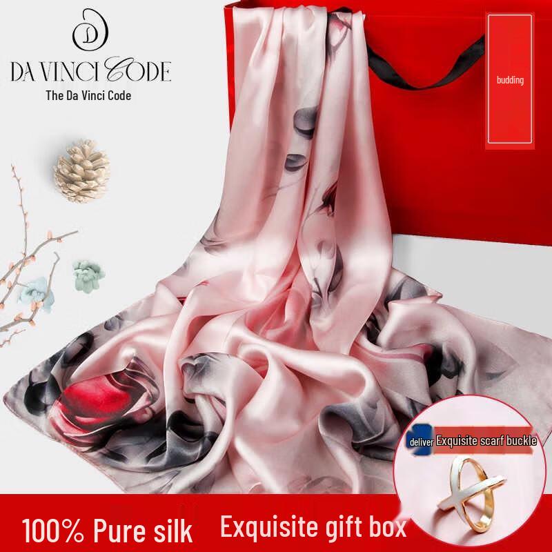 HANDUNYOU British Style Mulberry Silk Scarf Gift Set