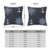 Nautical Compass Captain Anchor Boat Square Pillowcase Pillow Cover Cushion Throw Pillow For Home Sofa Living Room