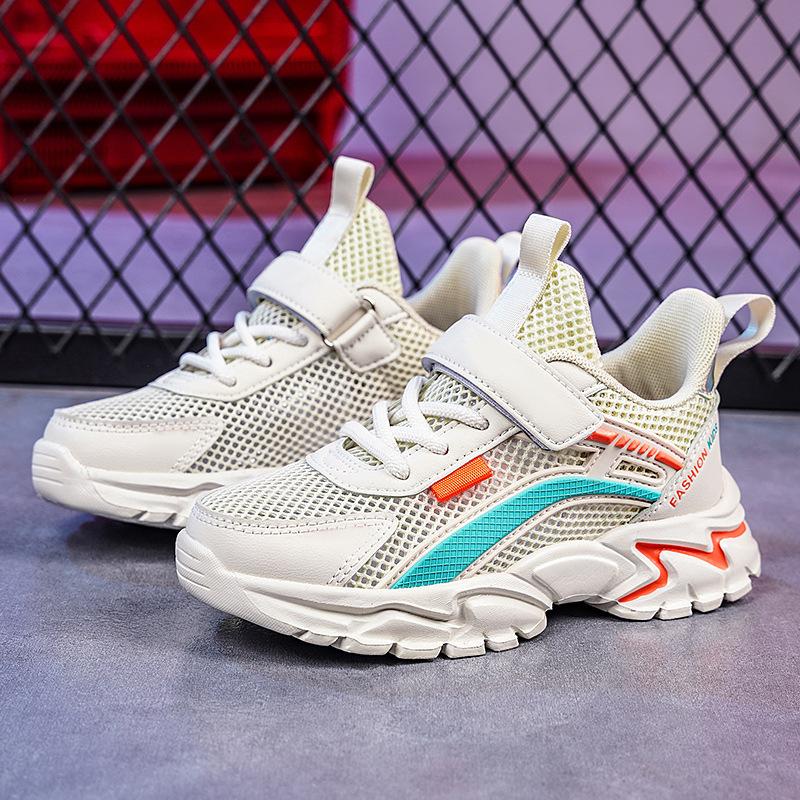 Boys Shoes 2025 Summer New Middle and Large Children Boys Net Shoes Little White Shoes Student Breathable Mesh Sneakers