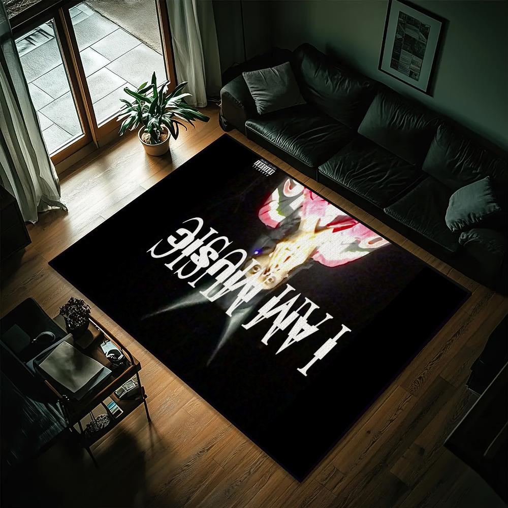 Hip Hop Playboi Carti I Am Music Printed Carpet for Living Room Bedside Nonslip Area Rug Sofa Washable Floor Mat Home Decor
