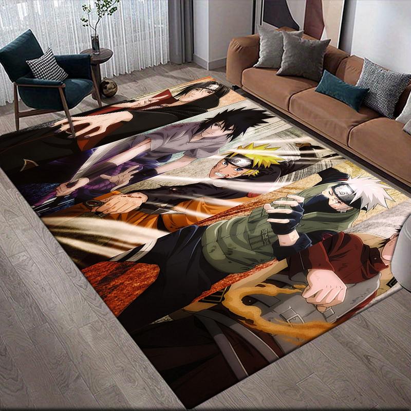 Naruto Anime Collection Square Area Rug, Non-Slip Floor Mat for Home Office, Perfect Gift for Naruto Fans.chl
