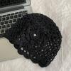 Spring and summer hand-woven hollow bald hat women's crochet ethnic style fringed pullover hat bohemian style knitted