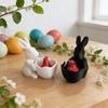 Пасхальная конфетница в виде пасхального кролика, напечатанная на 3D-принтере, блюдо для закусок в виде кролика, декоративная десертная ваза для орехов для пасхальной вечеринки, настольный домашний декор