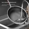 ZISIZ 34cm 304 Stainless Steel Non-stick Honeycomb Wok