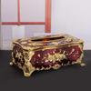 Luxury Golden Tissue Boxes Storage Napkin Holder Kitchen Tissue Box Square Shaped Container Plastic Craft Desktop Paper Case