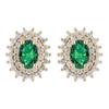 [R4762] - Gold-plated 'Victorina' Green White Gold Earrings - 12x10 Mm