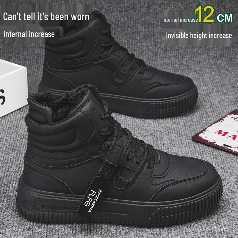 Белые кроссовки хай-топы Comic Con с внутренней высотой 10 см, толстая подошва 12 см - Модные повседневные спортивные кеды на доске в корейском стиле