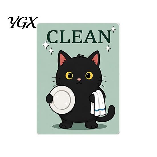 Reusable Clean Dirty Magnet Dishwasher Magnet, Acrylic Cartoon Animal Sign, Double-Sided & for Kitchen Decoration Cleaning Status Sign