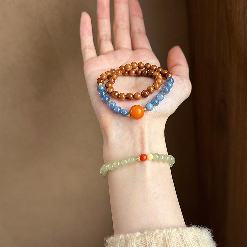 Натуральный нанхонский нефрит Хэтянь, браслет из бусин из пчелиного воска, модный простой высококлассный браслет, новые китайские свежие украшения для женщин