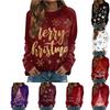 Women's Fashion Casual Long Sleeve Christmas Printed Neck Sweatshirt Top