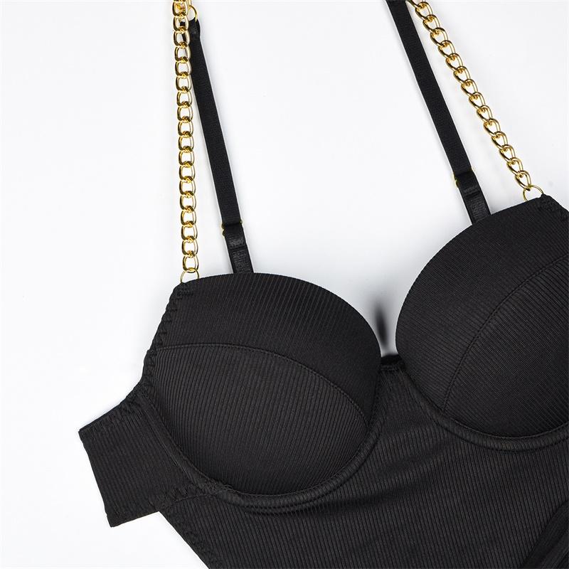 Aduloty Женское новое модное и модное нижнее белье с металлической цепочкой, сексуальный ремешок с открытой спиной, эротическое нижнее белье, боди, комплект