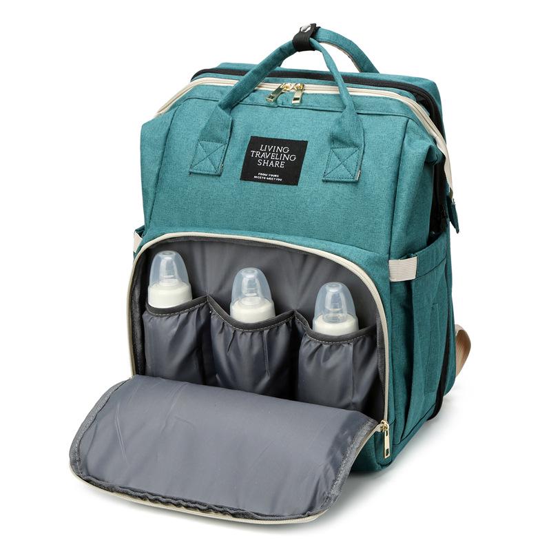 Multifunctional Diaper Backpack & Folding Baby Bed Combo - Stylish 2020 Design for Moms