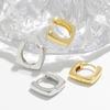 Glossy Plain Ring U-shaped Earrings, Ear Buckles, Silver Needles, Simple and Advanced Sense, Geometric Cold Wind, Square Earrings.
