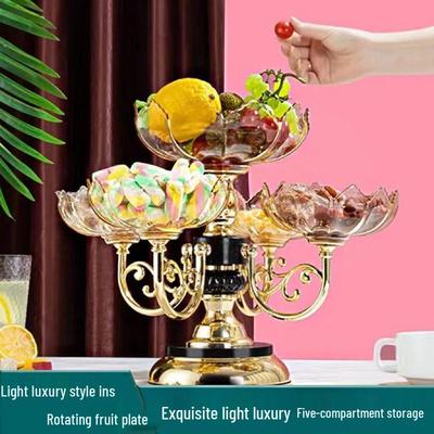 Вращающаяся многоярусная европейская тарелка для фруктов и закусок 2025 года