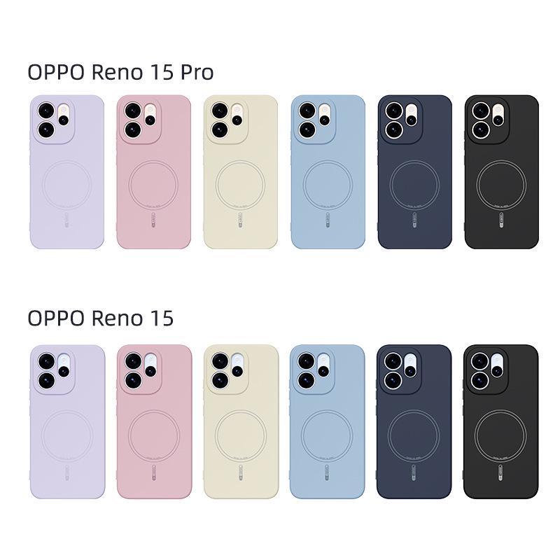 Магнитный противоударный чехол из жидкого силикона для OPPO Reno15F/Reno15C