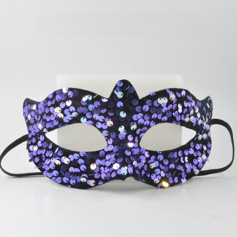 Small Pvc Sparkling Mask With Handcraft Elements For Halloween Cosplay Parties