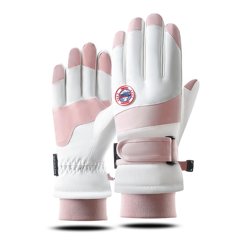 Лыжные перчатки Зимние бархатные Нескользящие водонепроницаемые утолщенные теплые перчатки для верховой езды на открытом воздухе с сенсорным экраном