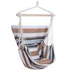 Rxakudedo Hanging Chair Hanging Hammock Chair Camping Rope Chair Canvas Garden Chair Chair Hammock Brown White Indoor/Outdoor +