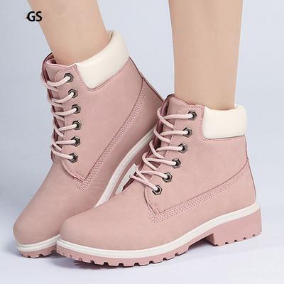 Модные зимние модные мотоциклетные ботинки камуфляжные искусственная кожа водонепроницаемые женские зимние ботильоны однотонные плоские ботинки