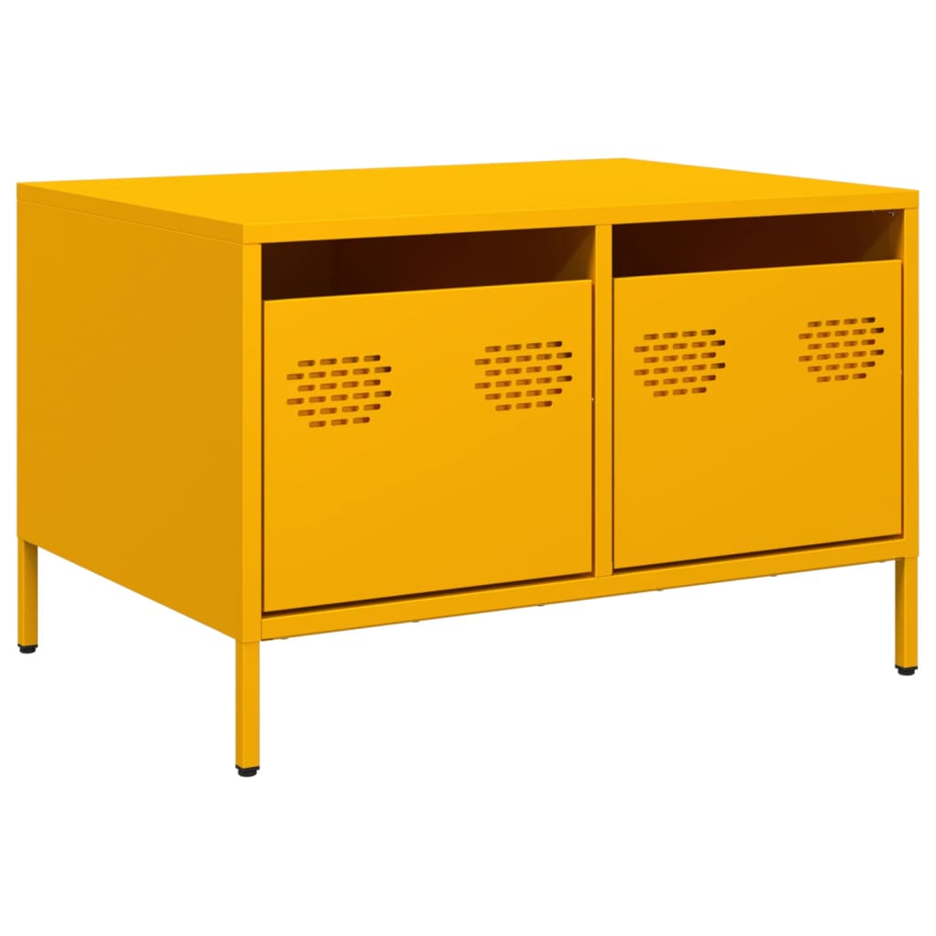 TV Stand Mustard Yellow 68 x 50 x 43.5 cm Cold Rolled Steel