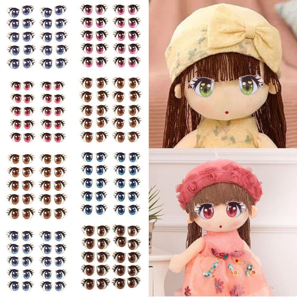 Toys DIY Doll Accessories Love Cute Sticker Face Organ Paster Clay Decals Cartoon Eyes Stickers