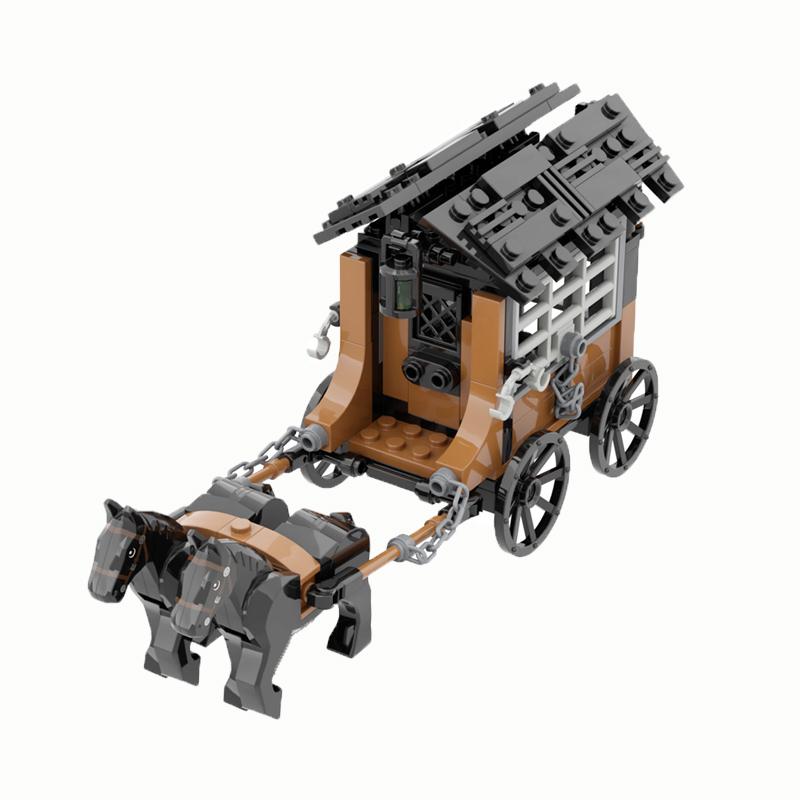 MOC Средневековая городская сцена Строительные блоки Доска объявлений Таверна Камин Костер Судейское место Вид улицы Кирпичная игрушка