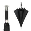 Long Automatic Umbrella Outdoors Uv Protection Business Black Gum Strong Windproof Portable with Cover Straight Handle Umbrella