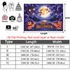 Pumpkins Full Moon Purple Halloween Theme Banner, Purple Polyester Backdrop for Wall Hanging & Photo Booth