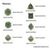 7 Pcs Green Yellow Lotus Flower  Metal Dice Solid Metal Polyhedral Dice Set Suitable for Role-Playing RPG  Board Game Card Game