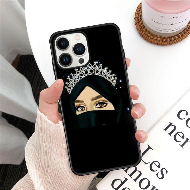Hijab Girl Muslim Islamic Gril Eyes Arabic Phone Cover For Iphone 14pro 11pro 12 13pro Max 5s 6s Xs 7 8plus SE Xr 12mini Coque
