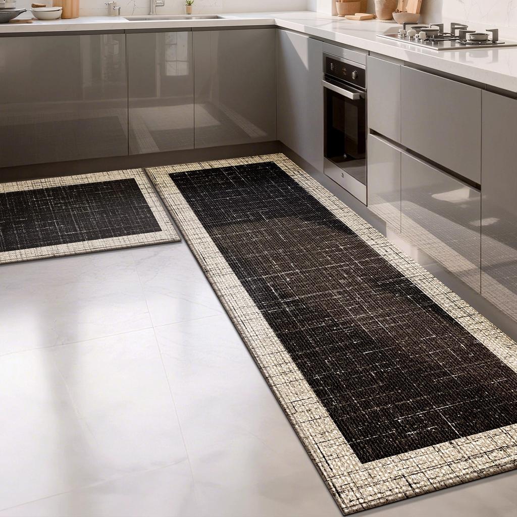 Кухонный коврик-дорожка Длинный ковер Впитывающий ковер Черный Минималистичный Роскошный Декор для дома Ковры Alfombra De Cocina