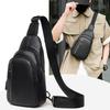 Messenger Shoulder Bag for Men and Women Genuine Leather Crossbody Sling Travel Package Black Designer Chest Bag
