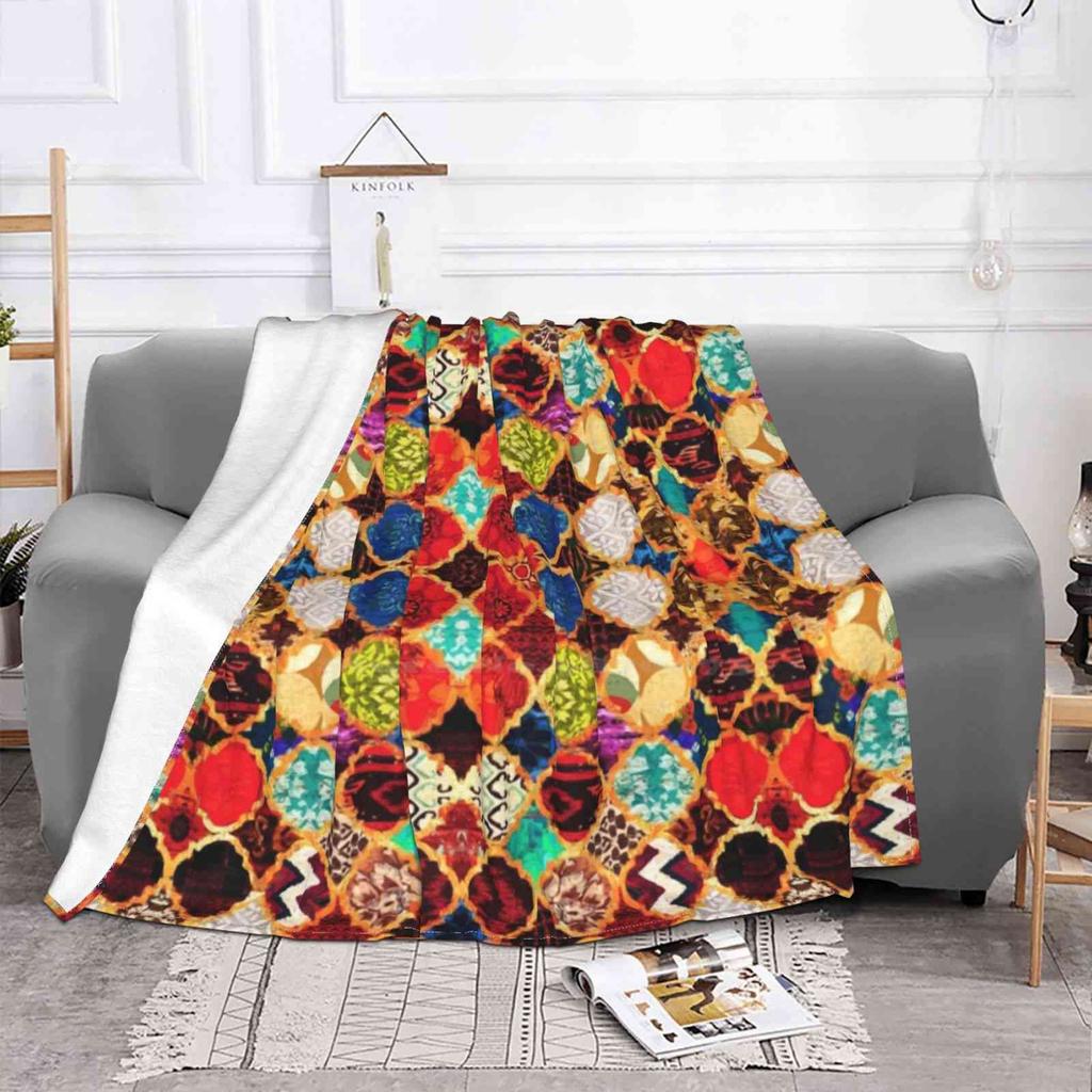 Наследие Традиционный Геометрический Марокканский Стиль Плитки Художественное Произведение. Новейшее супермягкое теплое легкое одеяло Марокканская Африка Бохо