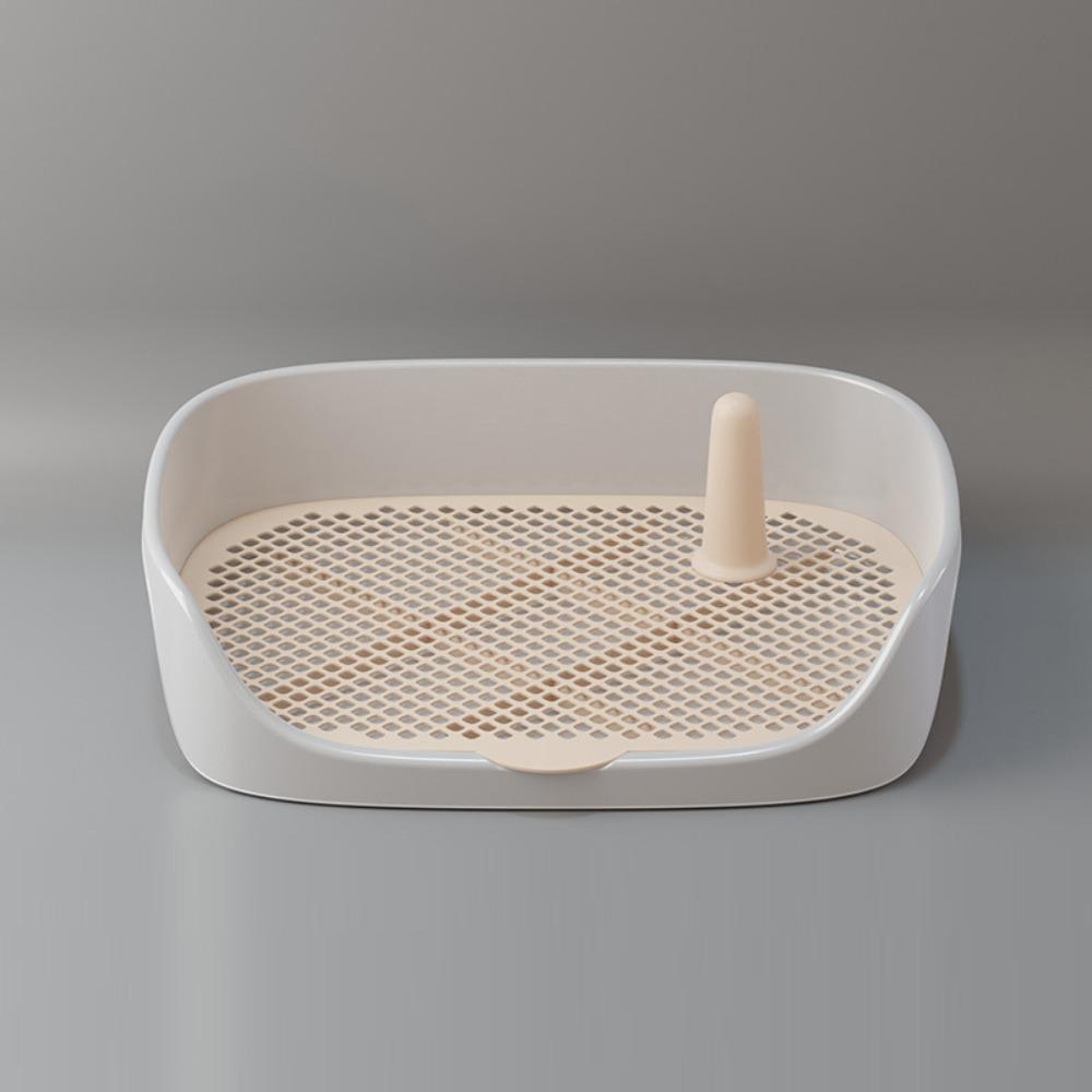 Пластиковый лоток для туалета для собак с высоким бортиком и столбиком, тренировочный туалет для питомцев, предотвращает разбрызгивание, сетчатая решетка, держатель для пеленок для собак