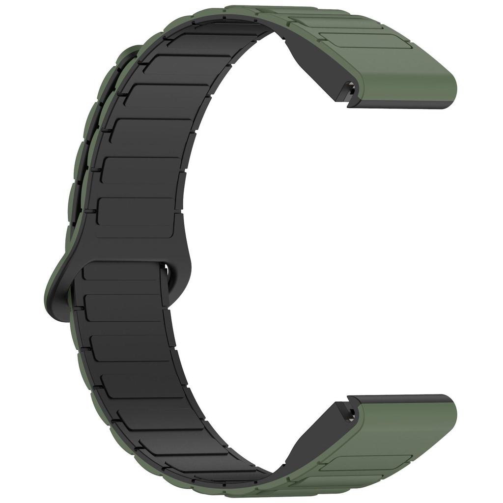 Two-Color Magnetic Quick-Release Silicone Watch Band for Garmin Fenix 8/7X/7S/6X/5S Plus