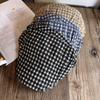 Checkered Pattern Retro Beret Hat For Women Breathable Sunshade Headwear Gift