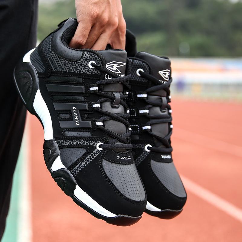 Импортная торговля, спортивная обувь больших размеров, мужская новая износостойкая повседневная обувь, мужские кожаные дорожные амортизирующие кроссовки для бега