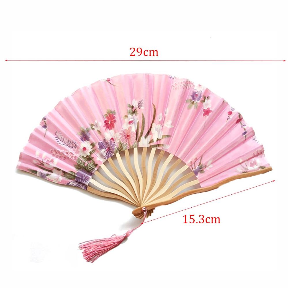 Style Bamboo Wooden Personalized Flower Home Decoration Dance Hand Fan Folding Fan Fan Crafts