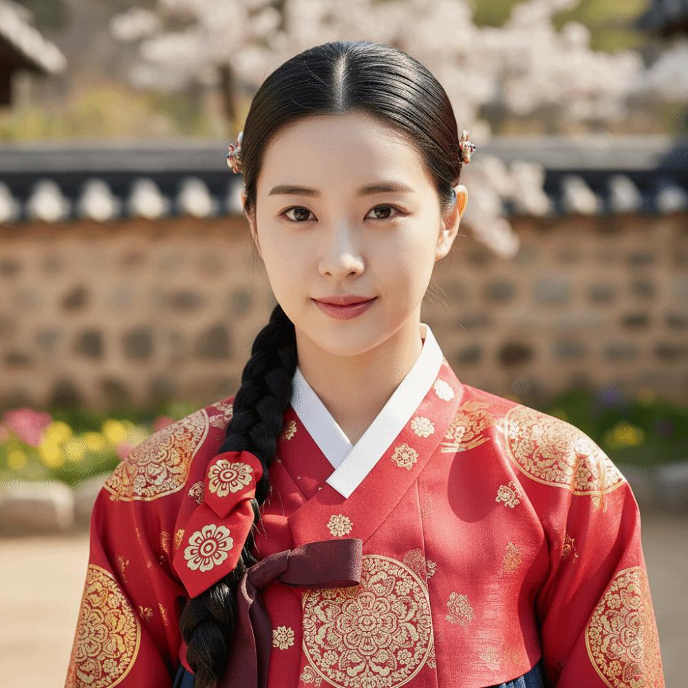 Flower Korean Headband Ribbon Stage Dance Costume Sweet Korean Hanbok Hairband  Hanfu