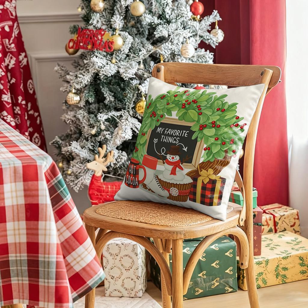 A Festive Barn Pillow CoverSuitable for sofa car bedroom decorative cushion cover pillow cover