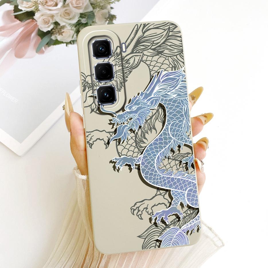 Для Infinix Hot 50 Pro Plus 4G Чехол X6880 Крутой Чехол с Рисунком Совы и Дракона Мягкий ТПУ Чехол для Телефона Для Infinix Hot 50 Hot50 Pro 4G Сумки