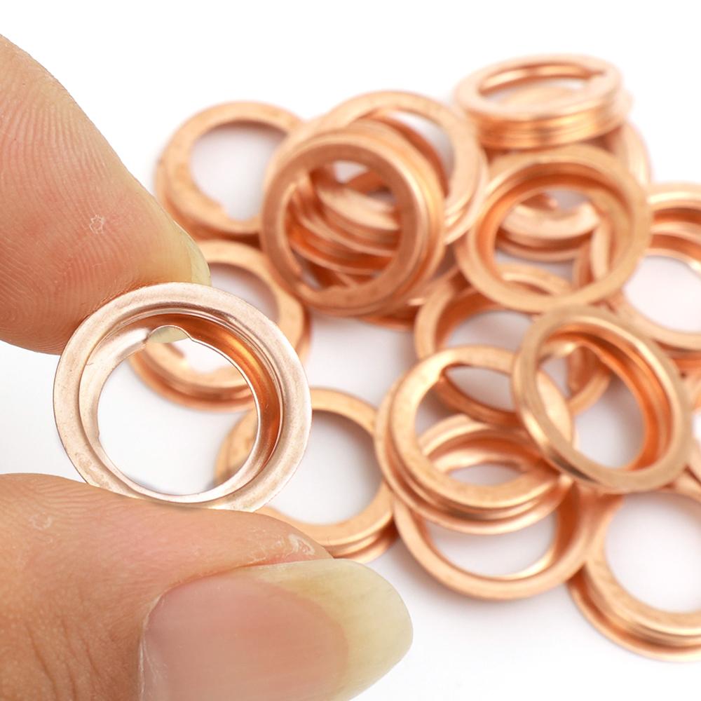 100~10Pcs Car Engine Oil Drain Plug Gasket 1102601M02 Copper Colored Oil Drain Plugs Crush Washers Gaskets Rings for Infiniti